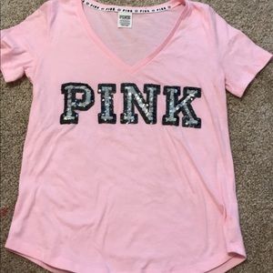 PINK V-neck Tee